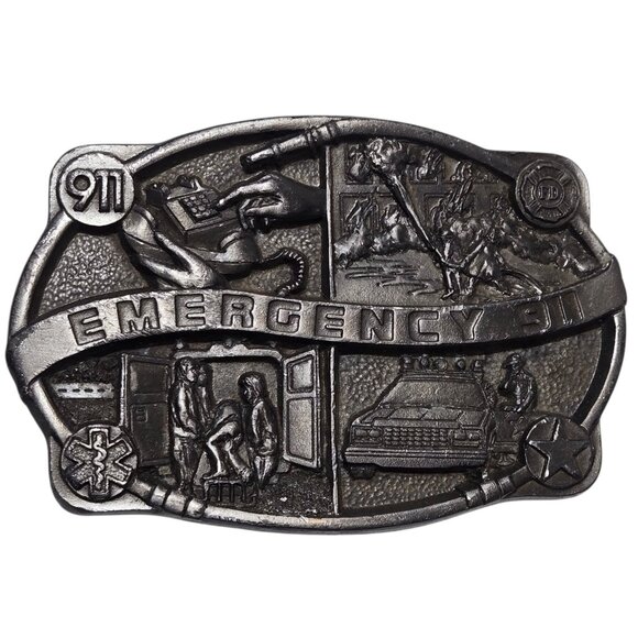 Paramedic Fireman Police Belt Buckle Vintage Emergency 911 Officer Fire Fighter - Picture 10 of 15